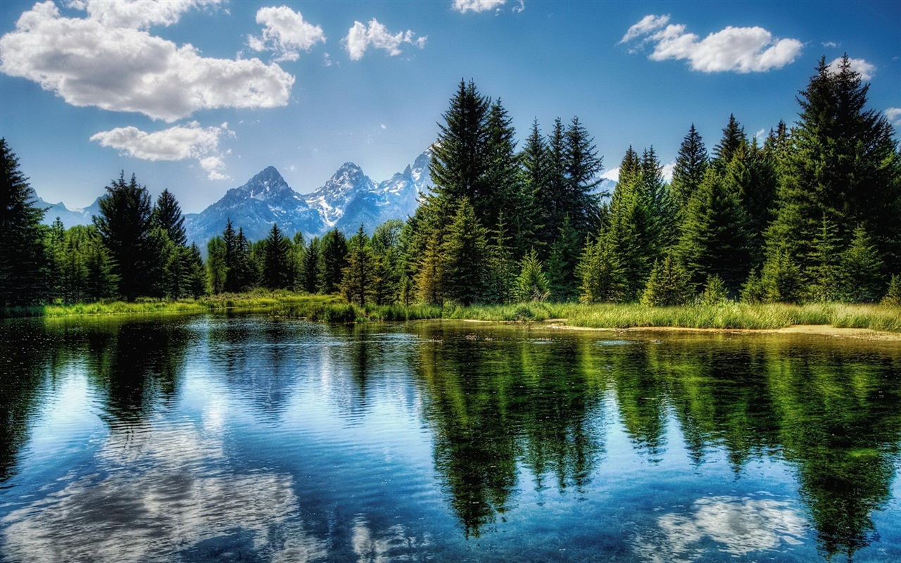 Réflexion dans le fond d'un paysage naturel de l'eau #17 - 1280x800