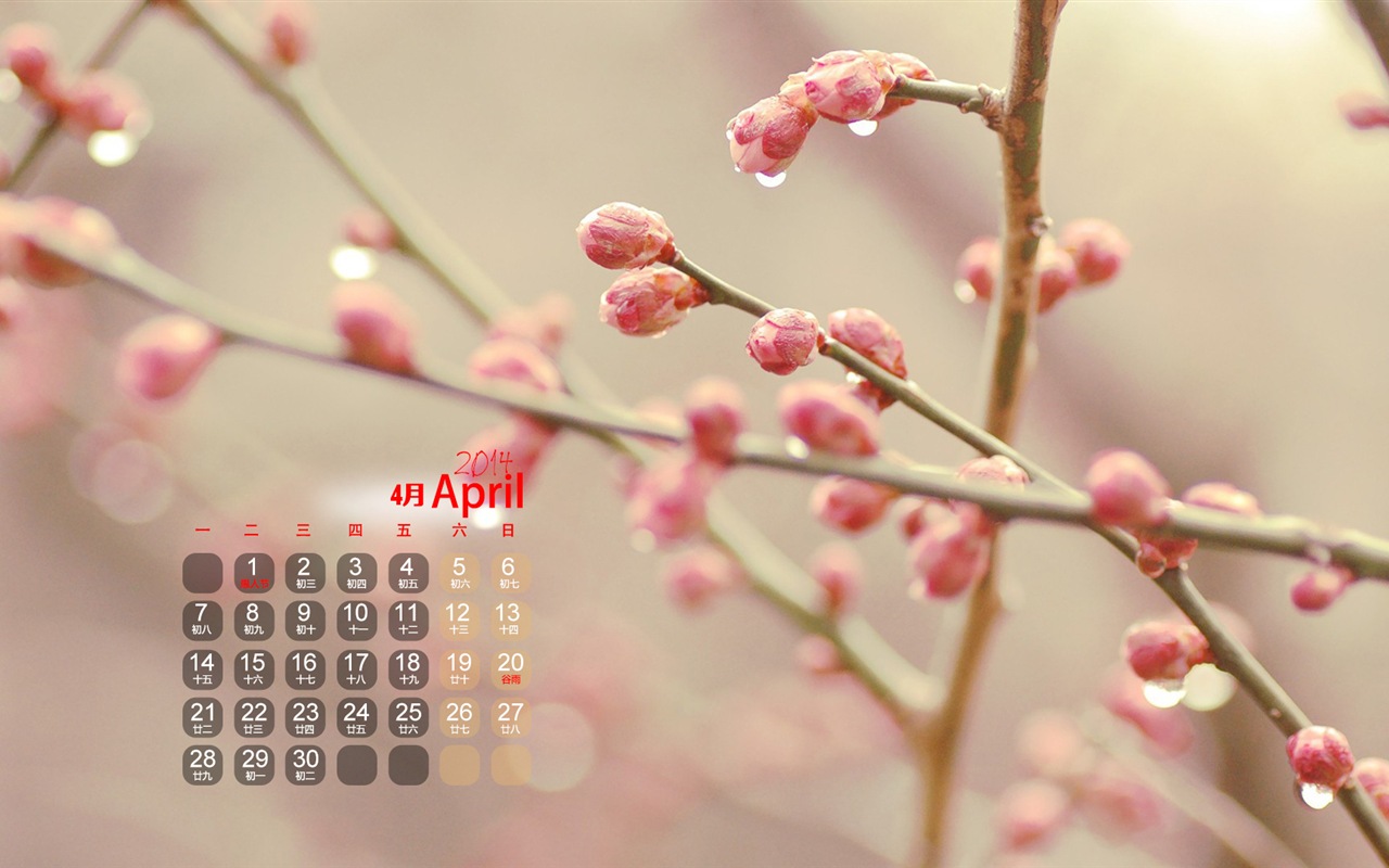 April 2014 Kalender Wallpaper (1) #3 - 1280x800