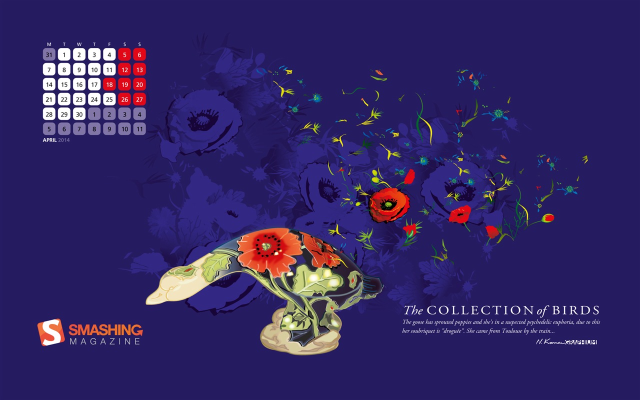 2014年4月 月曆壁紙(二) #17 - 1280x800