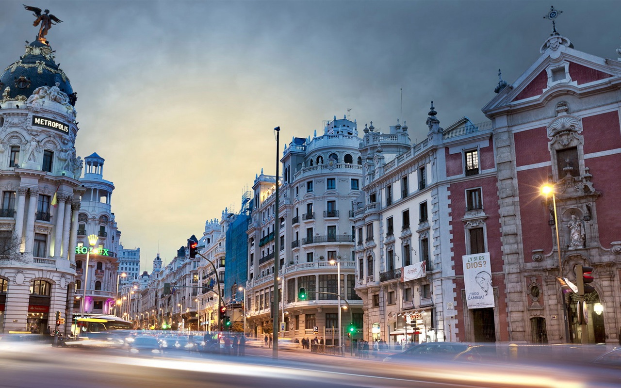 Spanischen Hauptstadt Madrid, Stadtlandschaft HD Wallpaper #1 - 1280x800