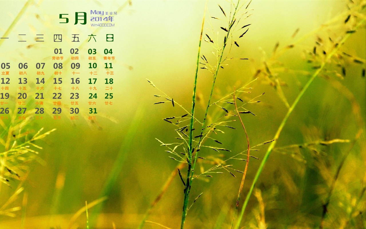 2014年5月 月曆壁紙(一) #9 - 1280x800