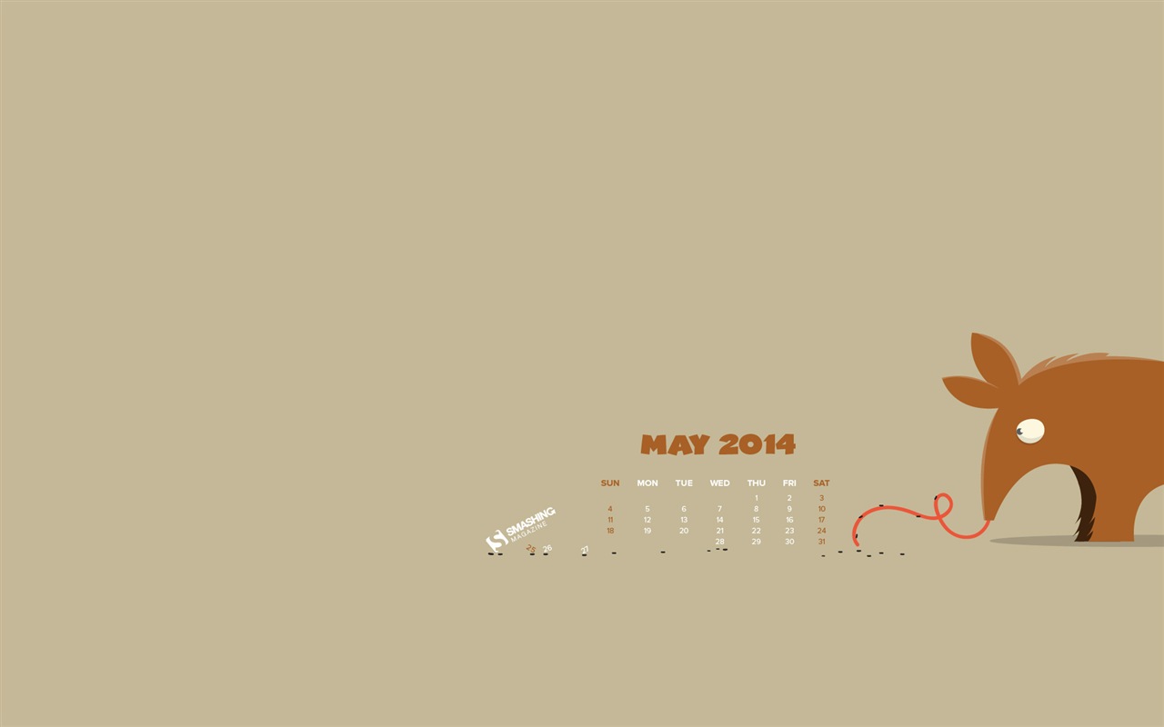 2014年5月 月曆壁紙(二) #18 - 1280x800