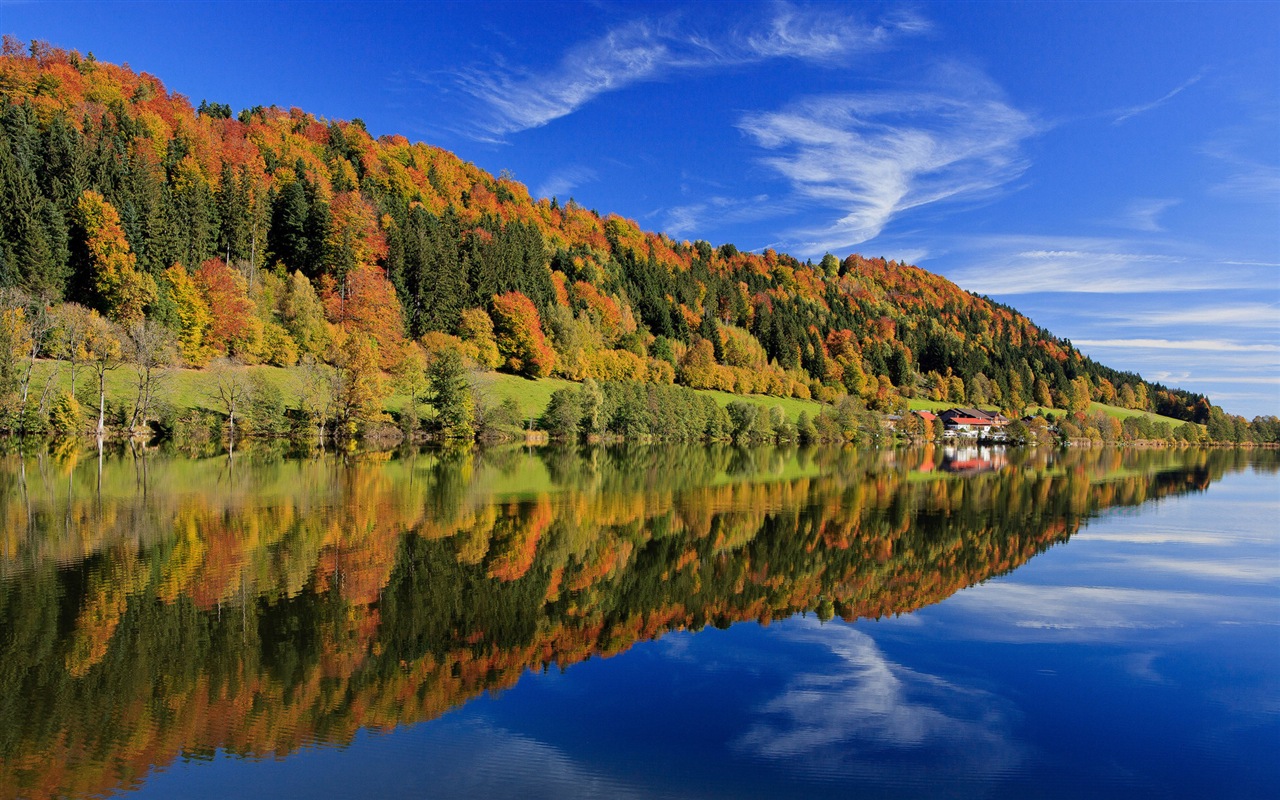 El agua y los árboles en otoño fondos de pantalla HD #5 - 1280x800