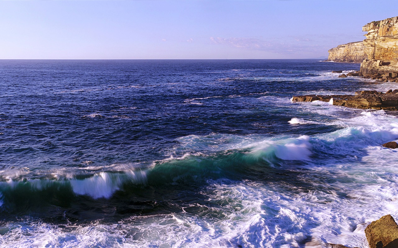 아름다운 해변 일몰, 윈도우 8 파노라마 와이드 스크린 배경 화면 #4 - 1280x800