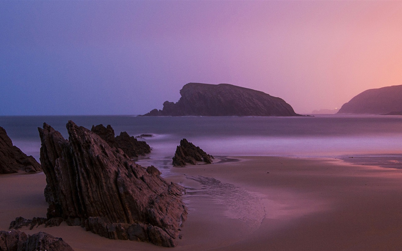 Schöner Strand Sonnenuntergang, Windows 8 Panorama-Widescreen-Wallpaper #5 - 1280x800