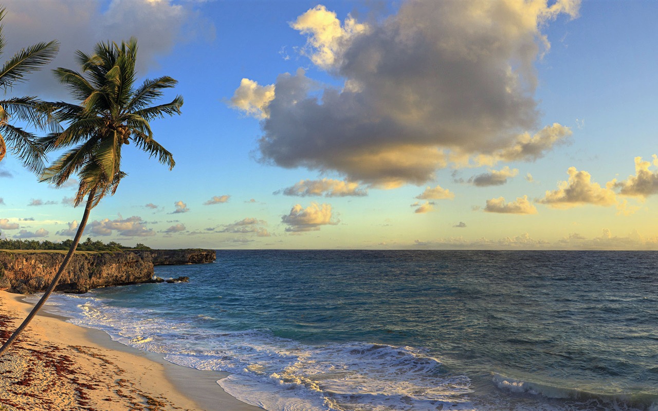 아름다운 해변 일몰, 윈도우 8 파노라마 와이드 스크린 배경 화면 #6 - 1280x800
