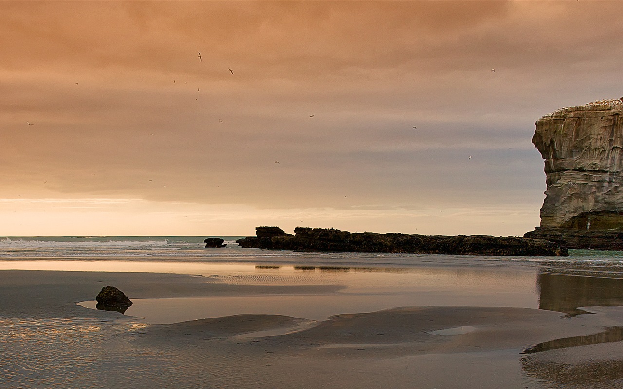 Krásná pláž západ slunce, Windows 8 panoramatické, širokoúhlé tapety #9 - 1280x800