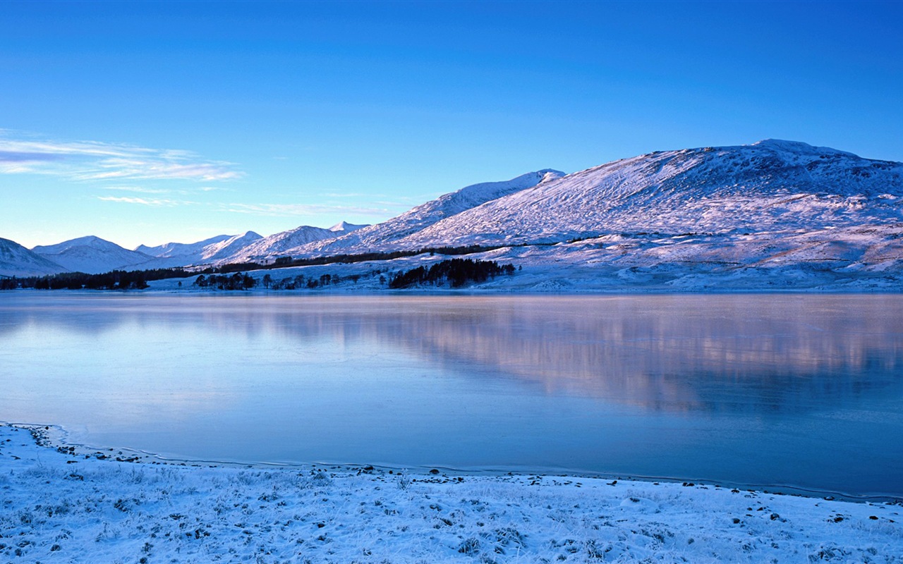 寒冷冬天美麗的雪景，Windows 8 全景寬屏壁紙 #5 - 1280x800