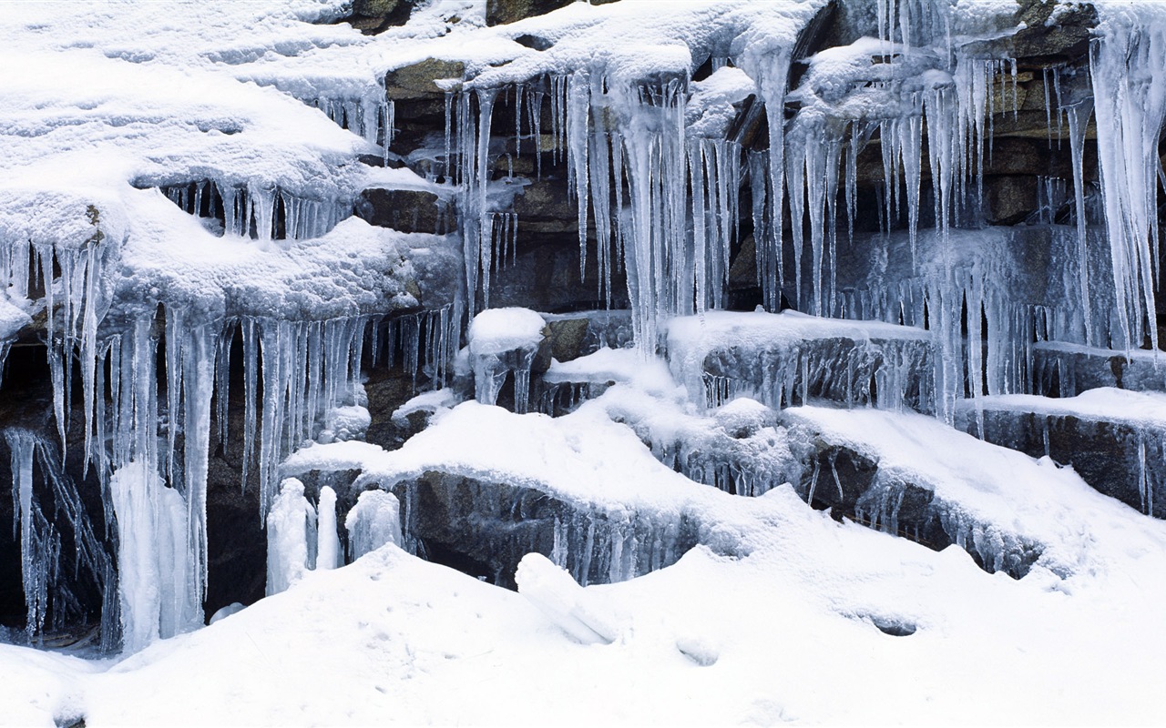 美しい寒い冬の雪、Windows 8のパノラマワイドスクリーンの壁紙 #7 - 1280x800