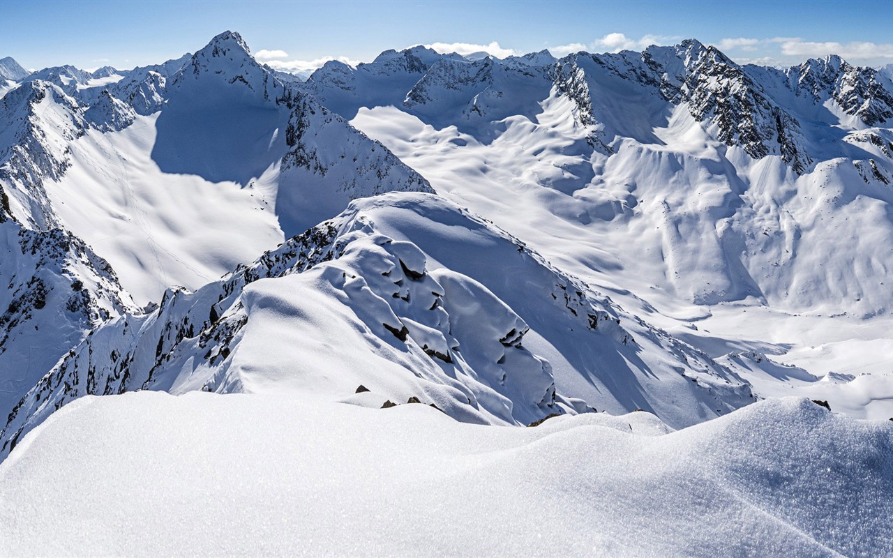 寒冷冬天美麗的雪景，Windows 8 全景寬屏壁紙 #8 - 1280x800