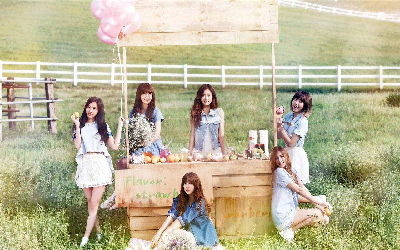 Groupe de musique de fille coréenne, A wallpapers HD rose #11 - 1280x800