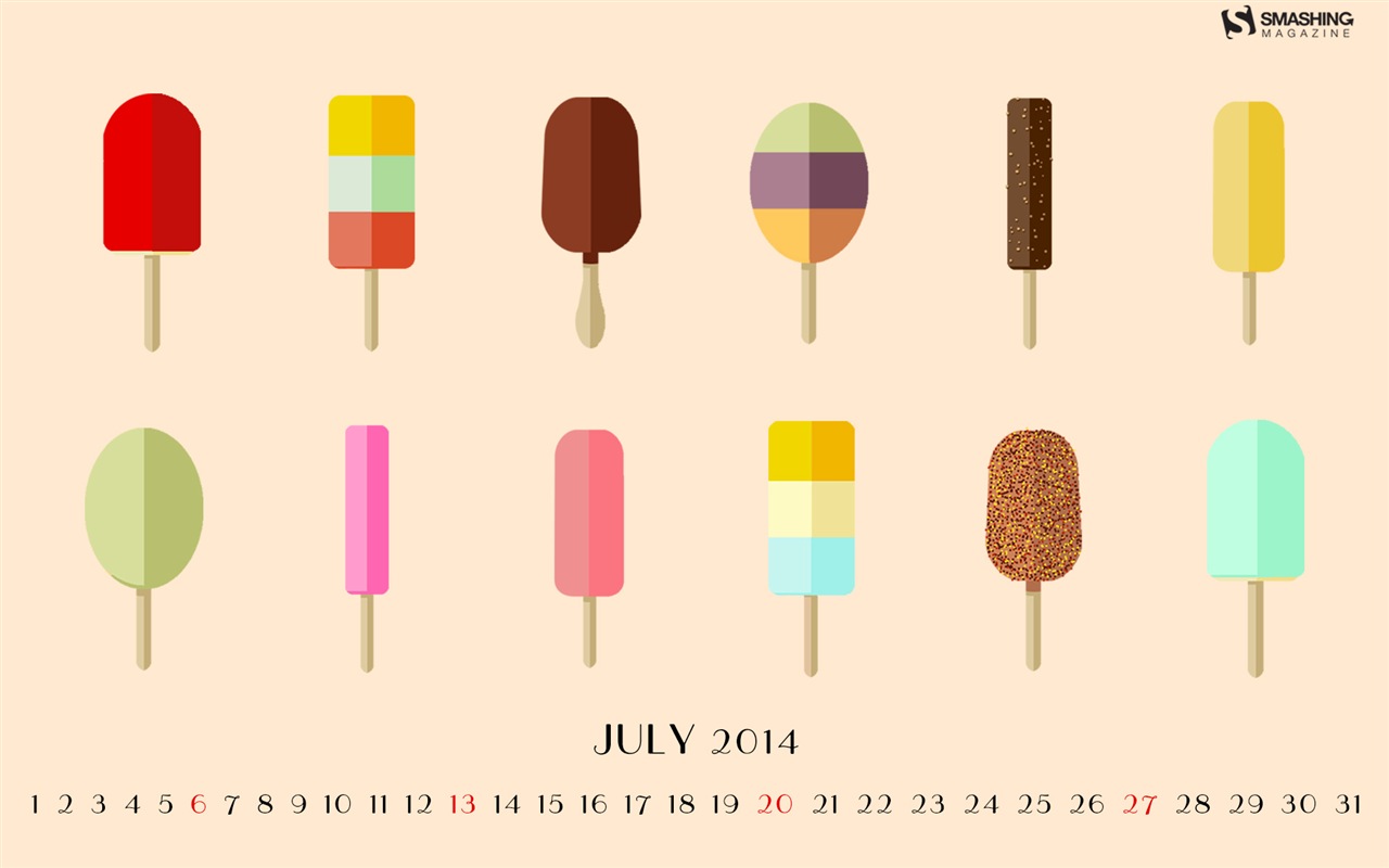 2014年7月 月曆壁紙(一) #10 - 1280x800