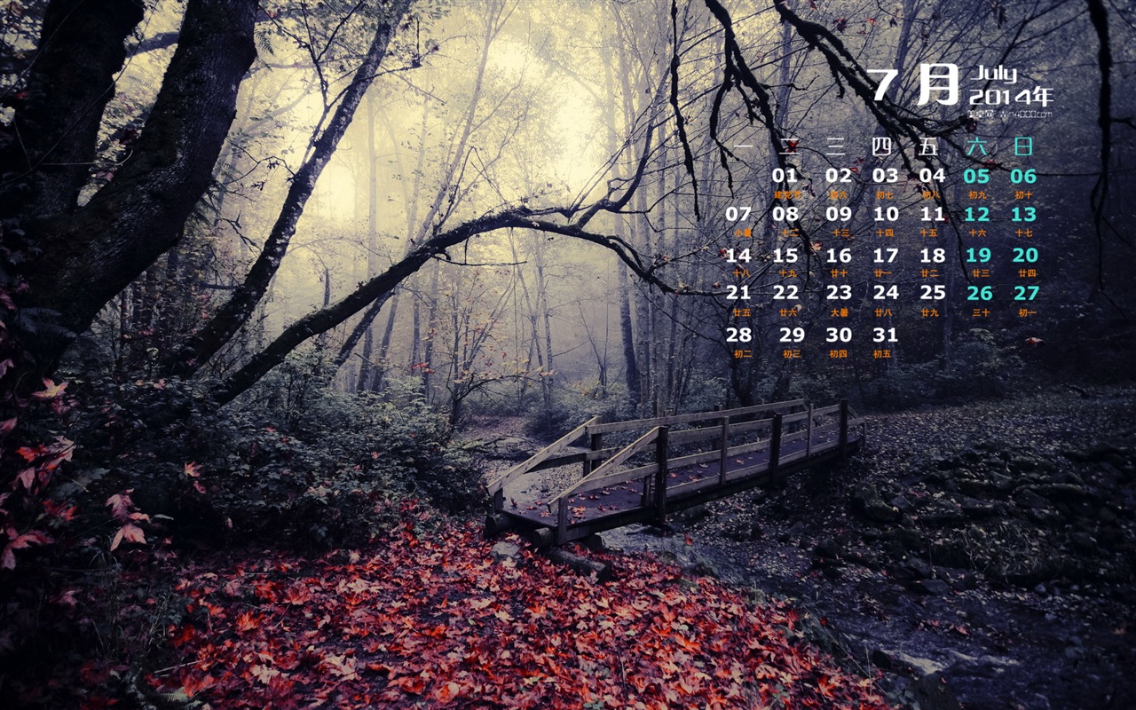 Juli 2014 Kalender Wallpaper (2) #3 - 1280x800