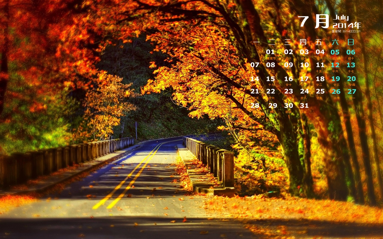 Juli 2014 Kalender Wallpaper (2) #5 - 1280x800