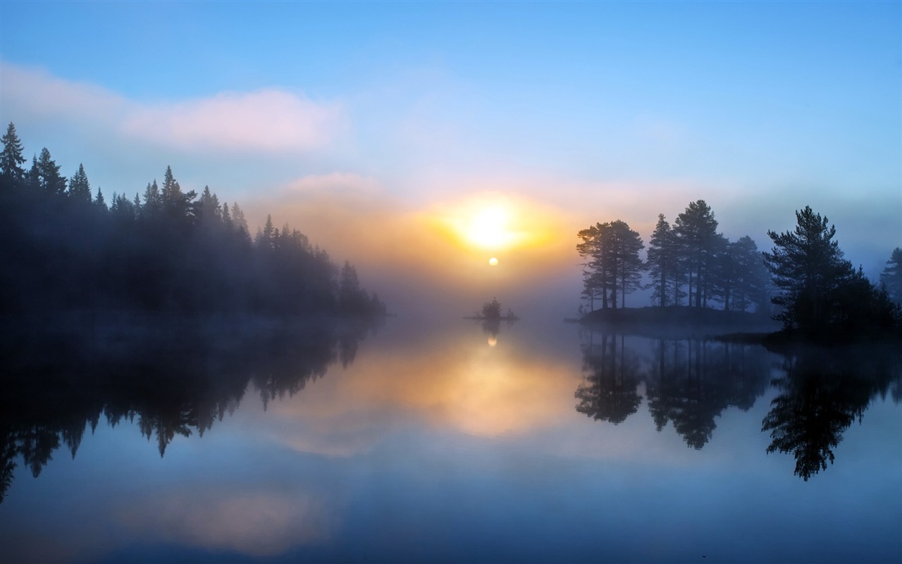 Misty morning scenery, Windows 8 theme wallpaper #3 - 1280x800