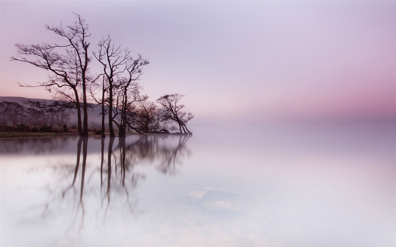 Paysage brumeux matin, Windows 8 écran thème #6 - 1280x800