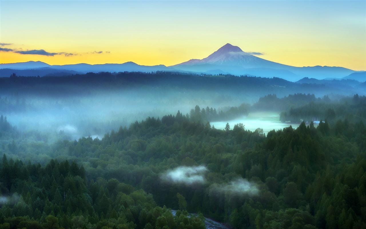 朦朧的清晨風景，Windows 8 主題壁紙 #9 - 1280x800