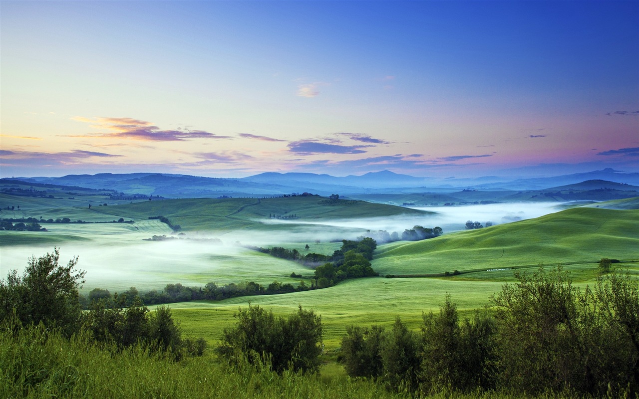 朦朧的清晨風景，Windows 8 主題壁紙 #11 - 1280x800