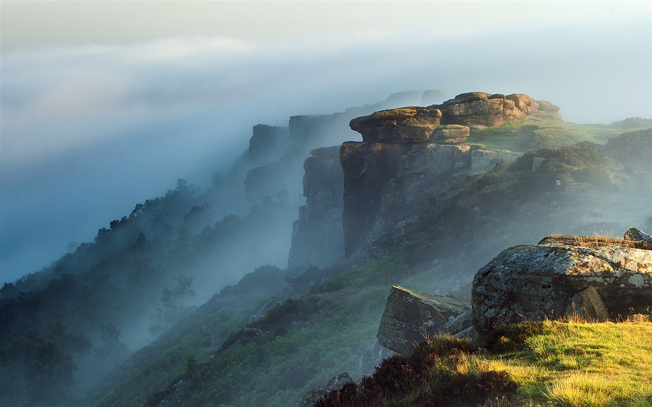 Misty ráno scenérie, Windows 8 téma tapetu #12 - 1280x800