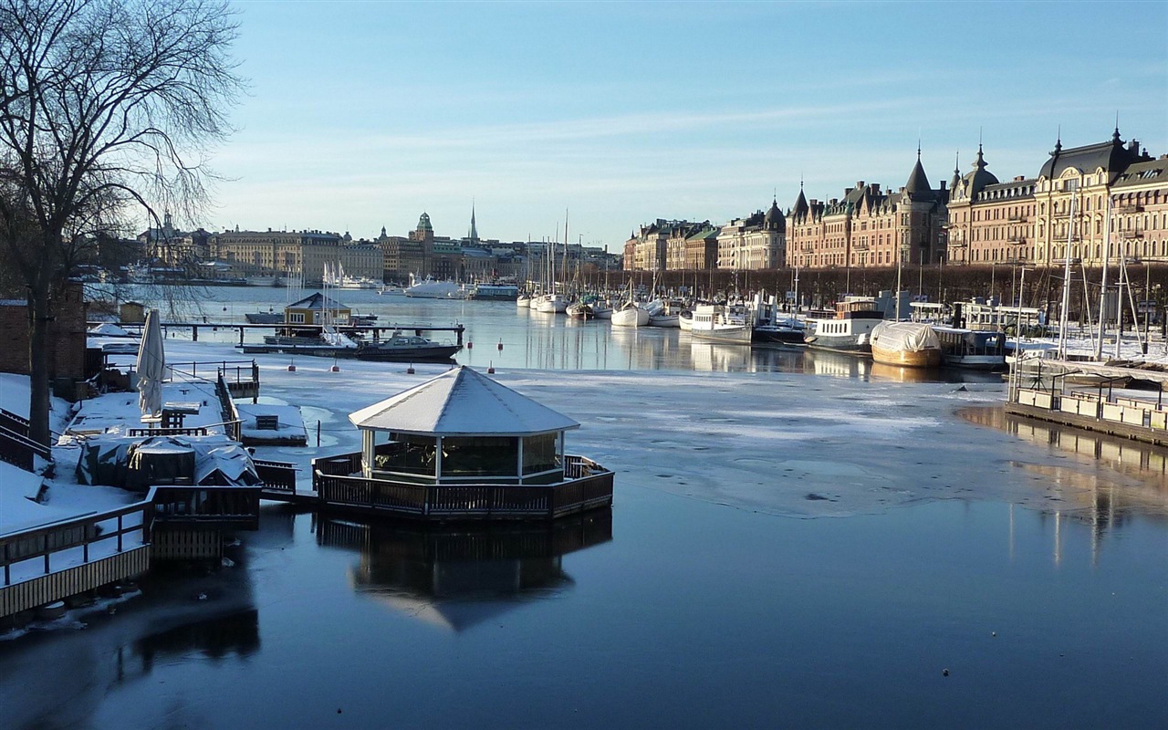 Stockholm, Suède, le fond d'écran paysage de la ville #2 - 1280x800