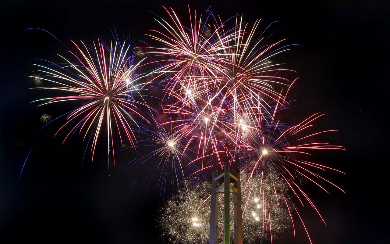 La belleza del cielo nocturno, fuegos artificiales hermosos fondos de pantalla #3 - 1280x800