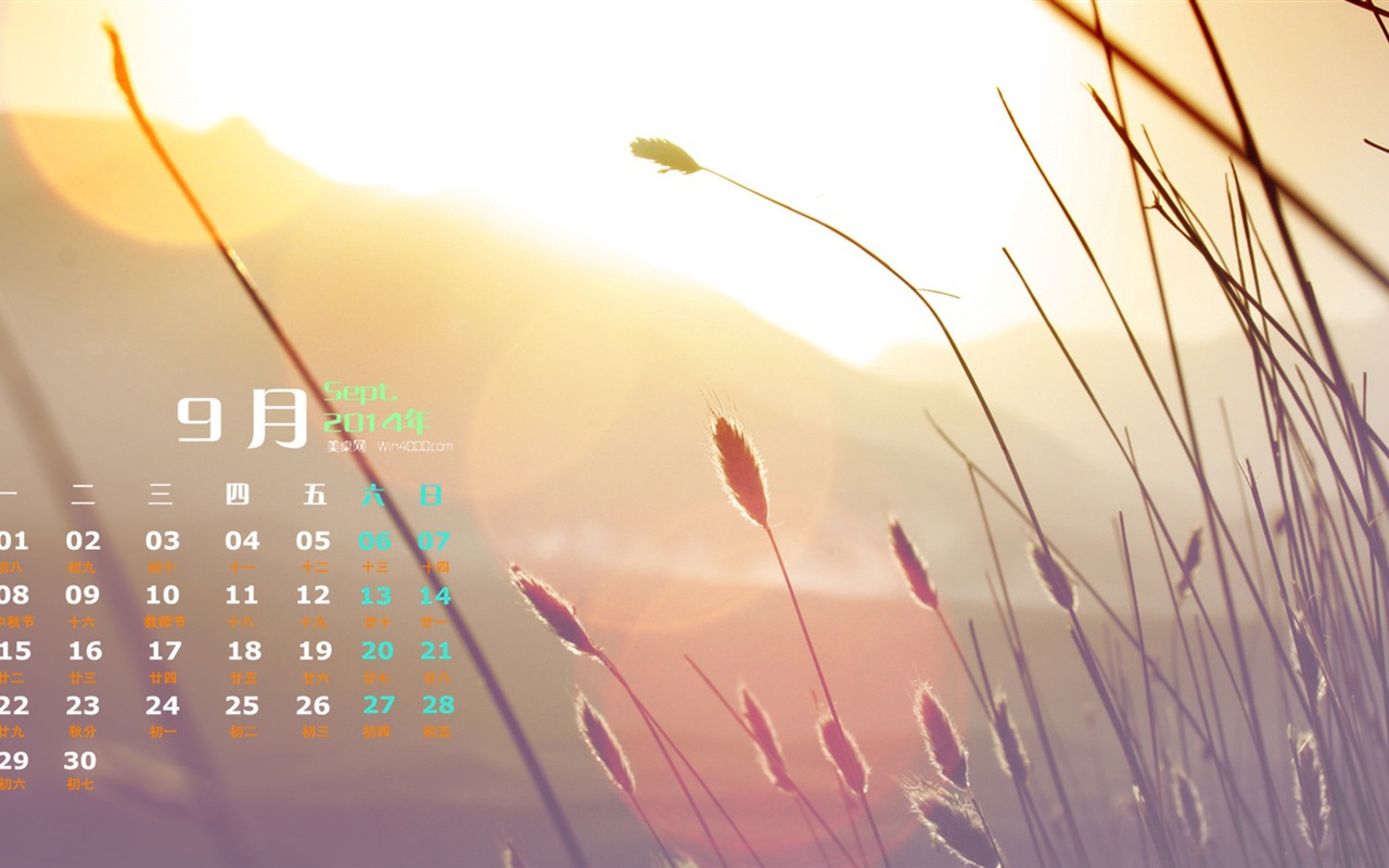 September 2014 Calendar wallpaper (1) #18 - 1280x800