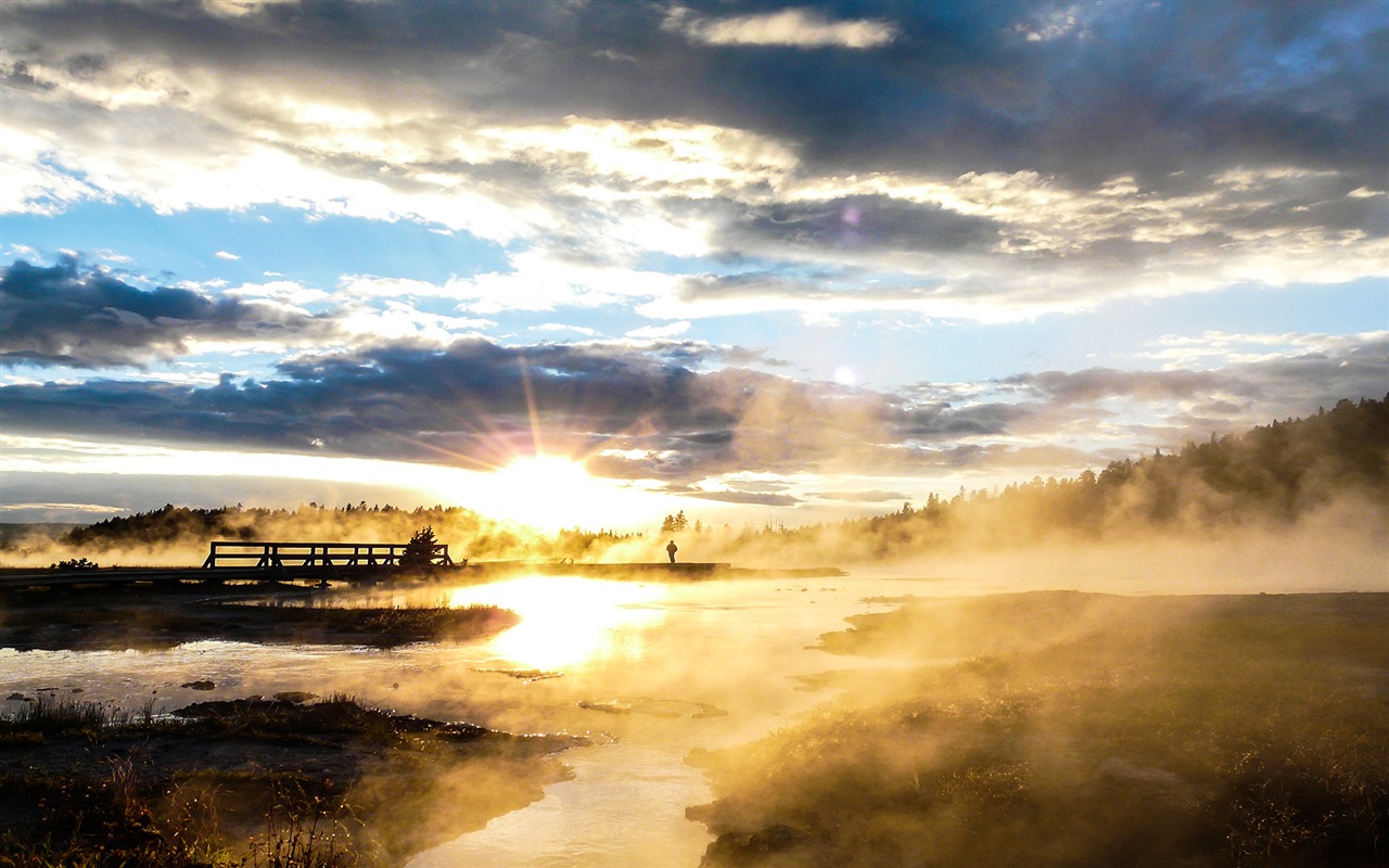 Soleil lacs de la forêt beauté de la nature d'écran HD #1 - 1280x800