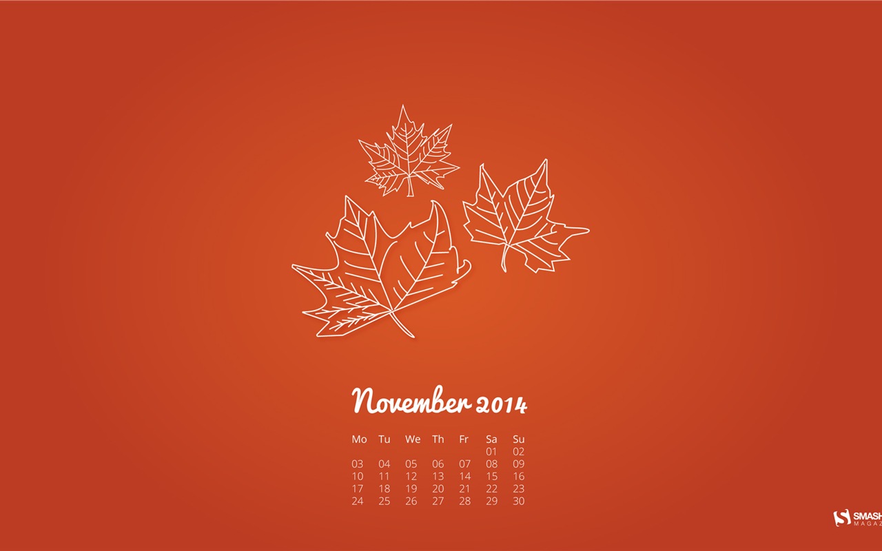 November 2014 Calendar wallpaper(2) #18 - 1280x800