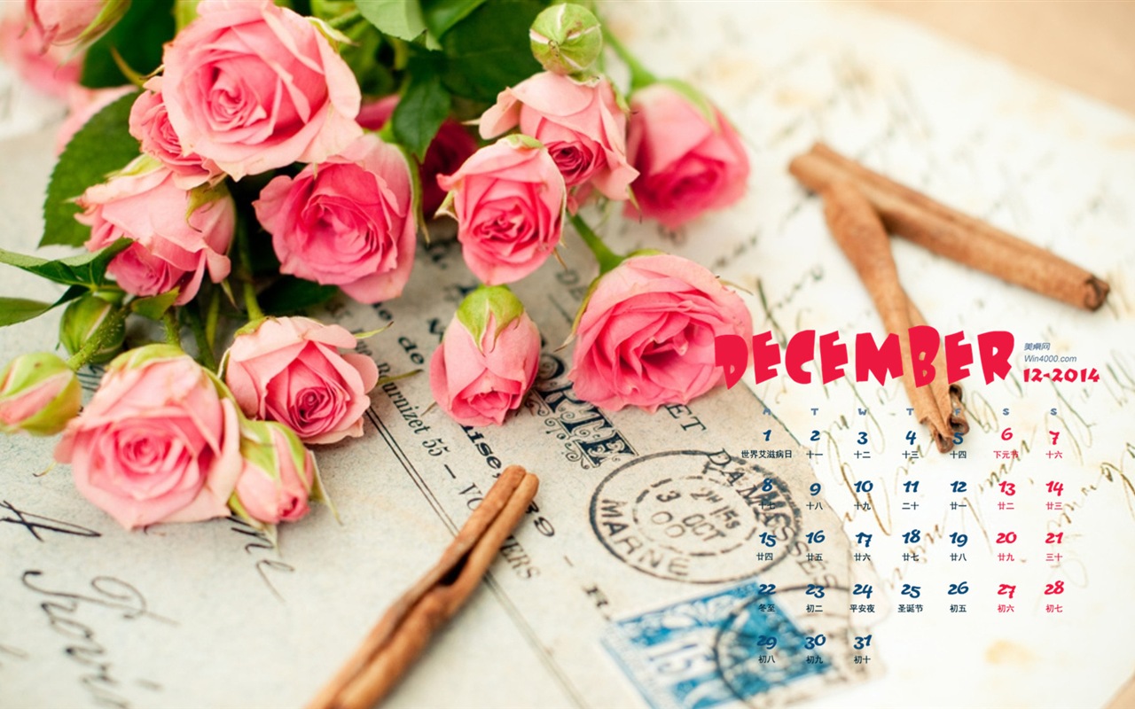December 2014 Calendar wallpaper (1) #2 - 1280x800
