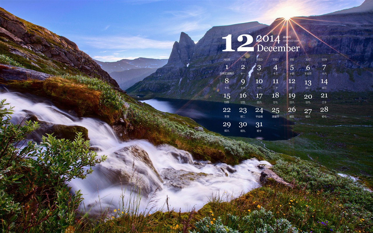 December 2014 Calendar wallpaper (1) #14 - 1280x800