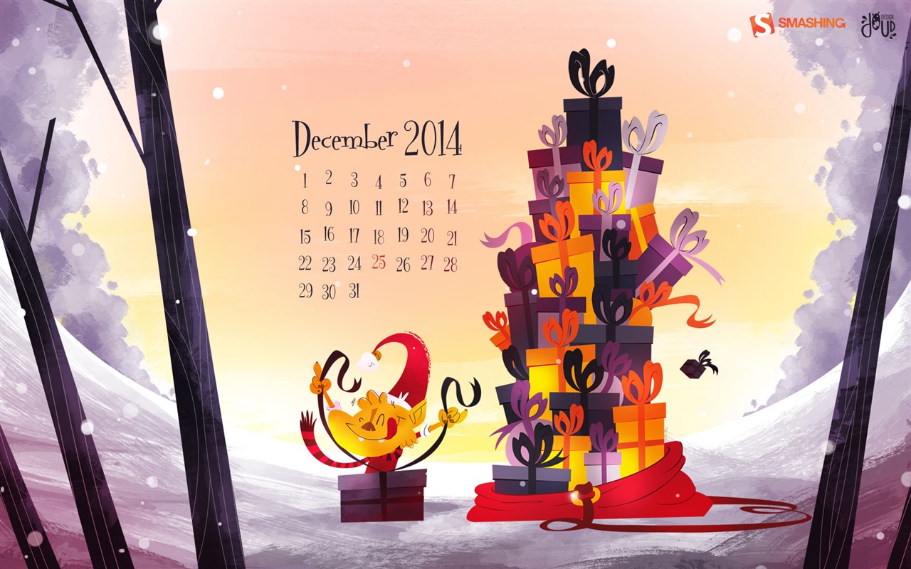 2014年12月カレンダー壁紙（2） #1 - 1280x800