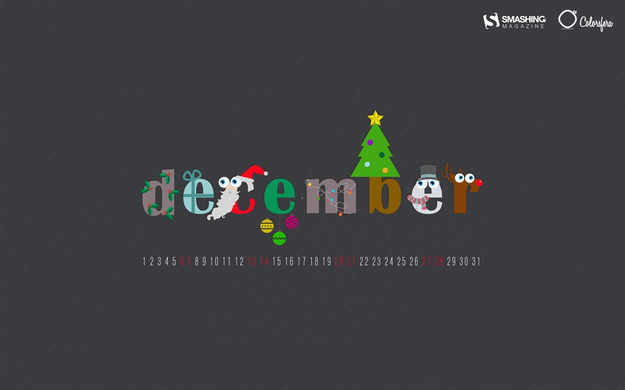 December 2014 Calendar wallpaper (2) #20 - 1280x800