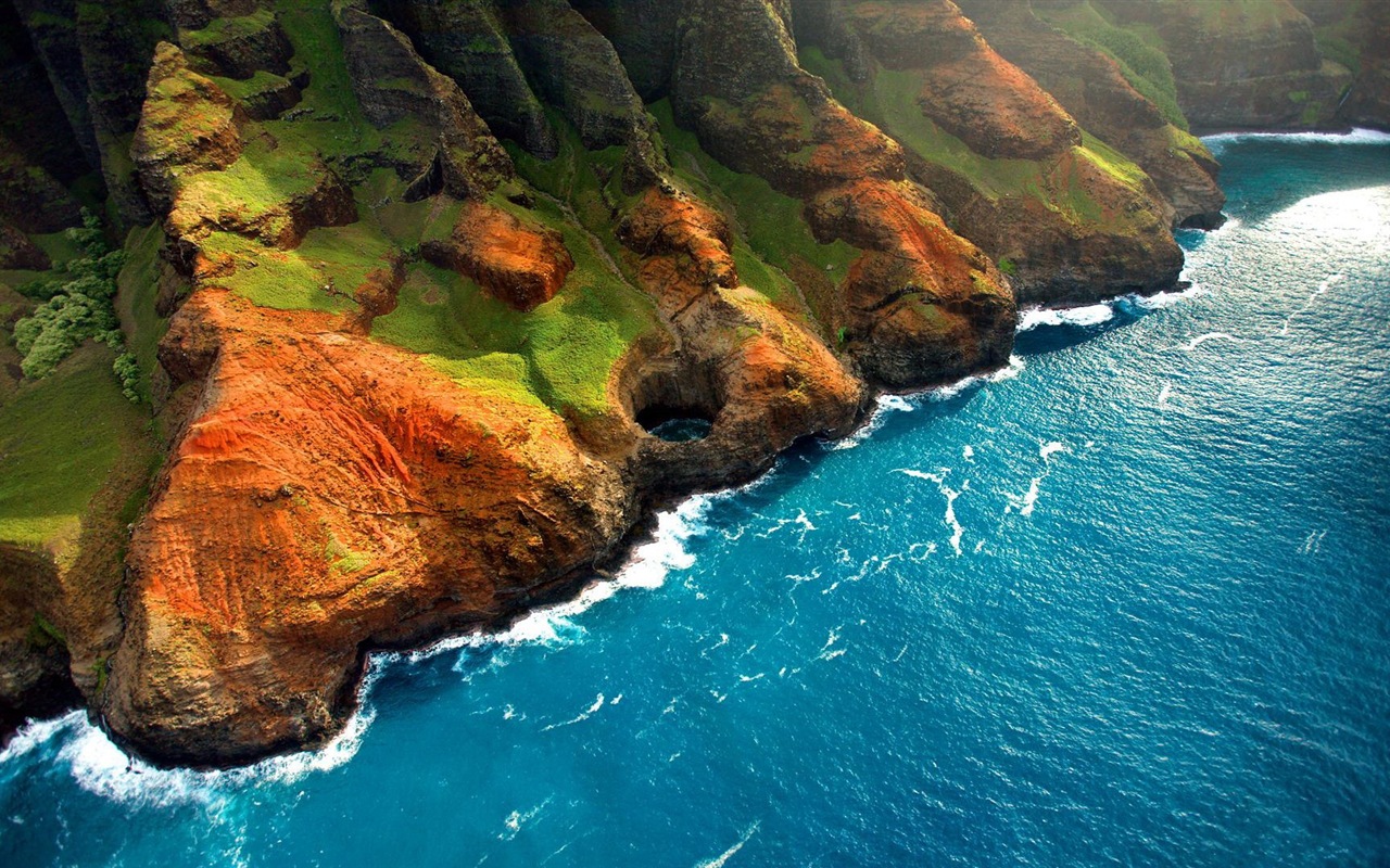 夕阳，蓝天，大海，自然风景 高清壁纸11 - 1280x800