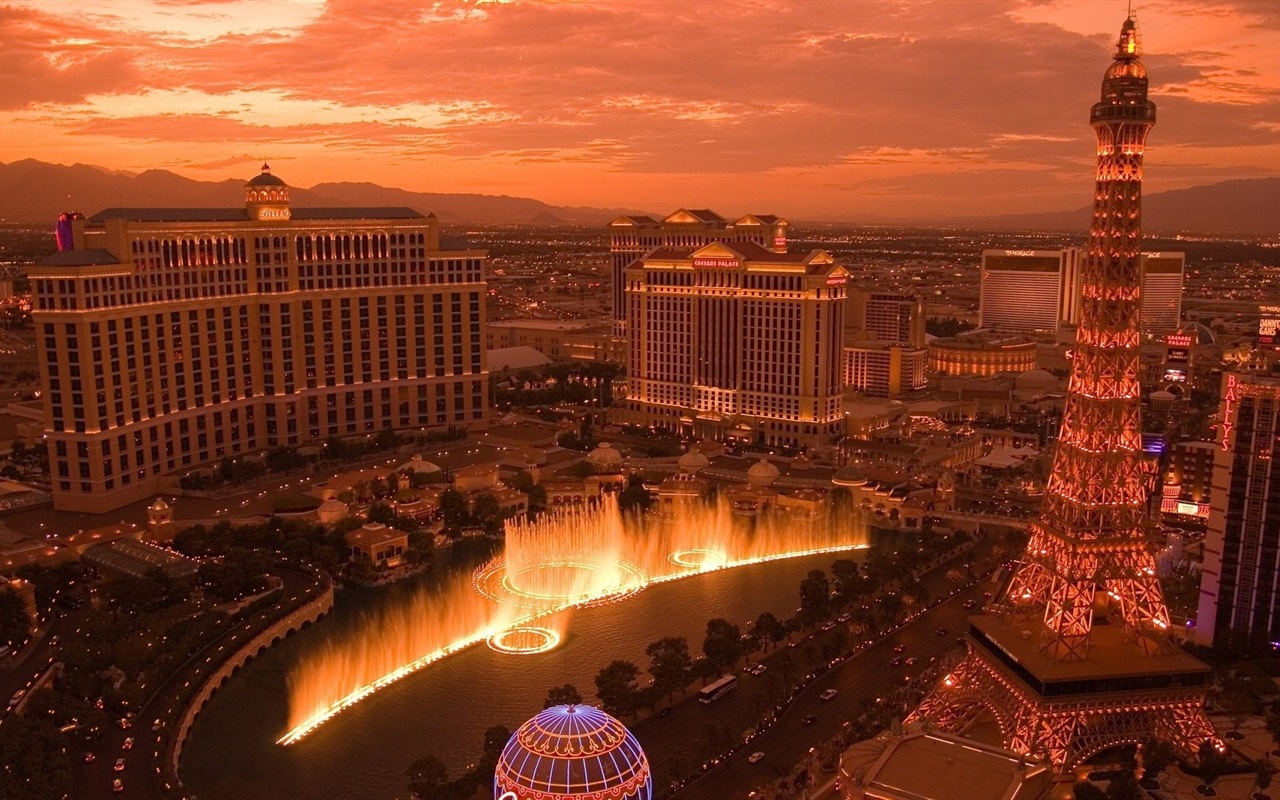 Hermosa noche en fondos de pantalla de alta definición de Las Vegas #4 - 1280x800