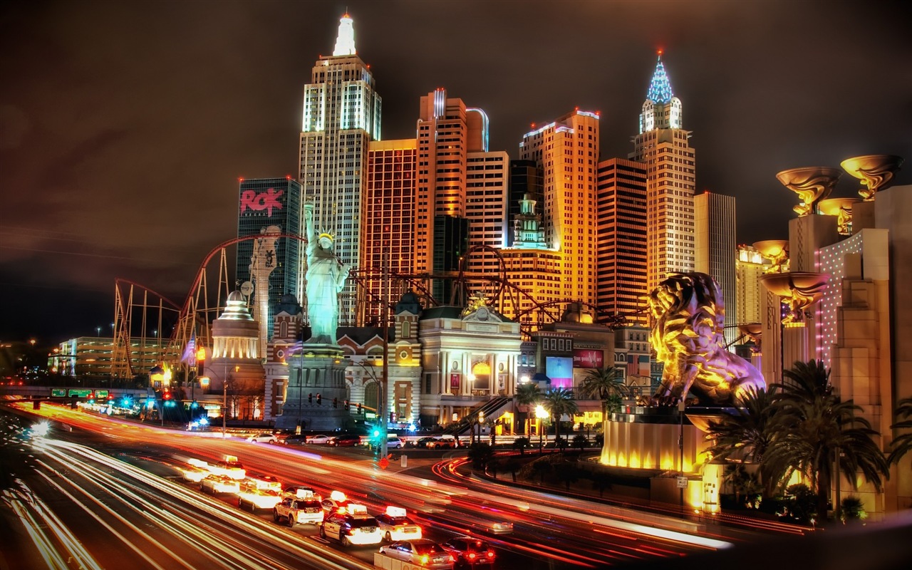 Hermosa noche en fondos de pantalla de alta definición de Las Vegas #14 - 1280x800