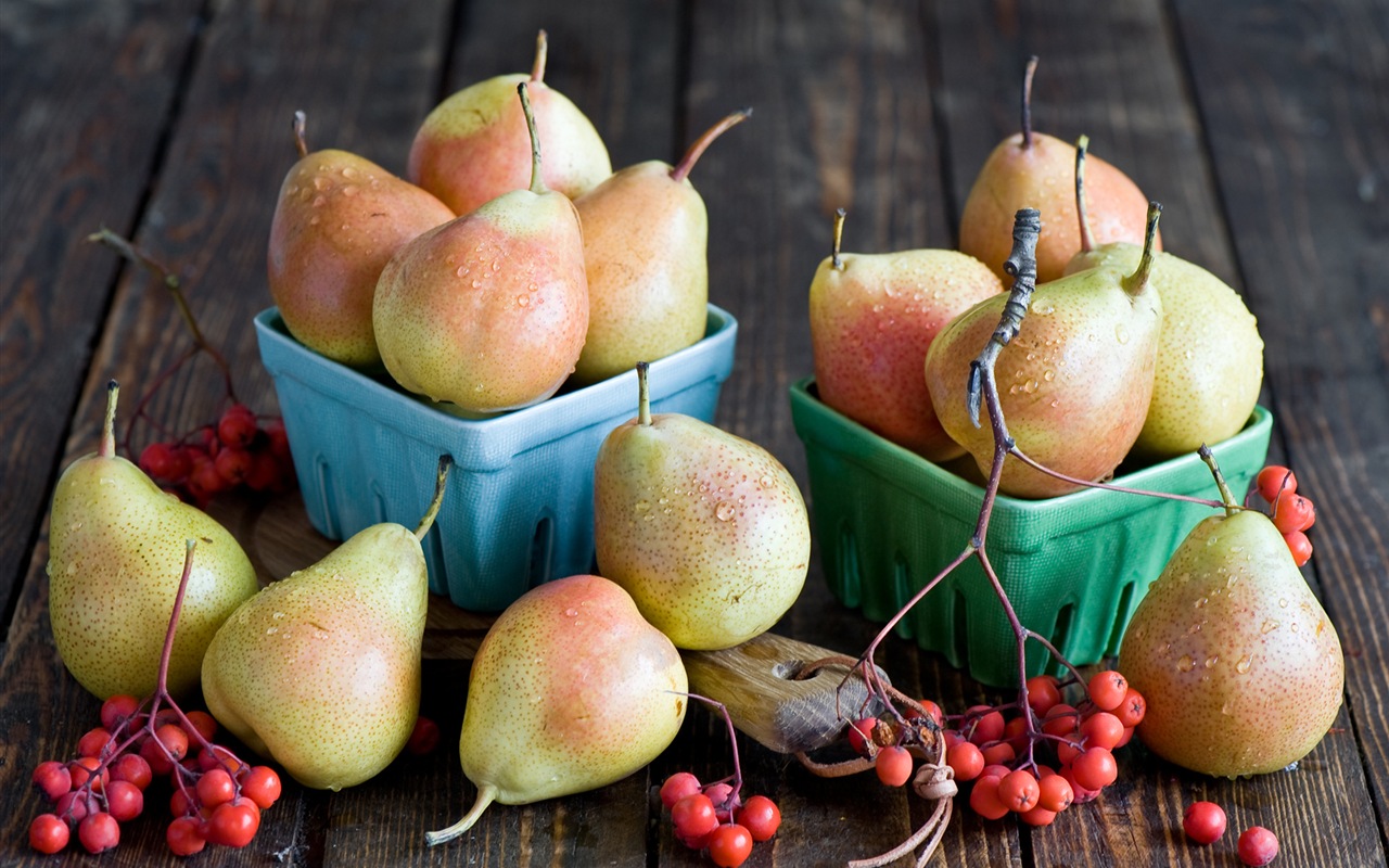 Suculenta fruta, peras fondos de pantalla de alta definición en primer plano #14 - 1280x800