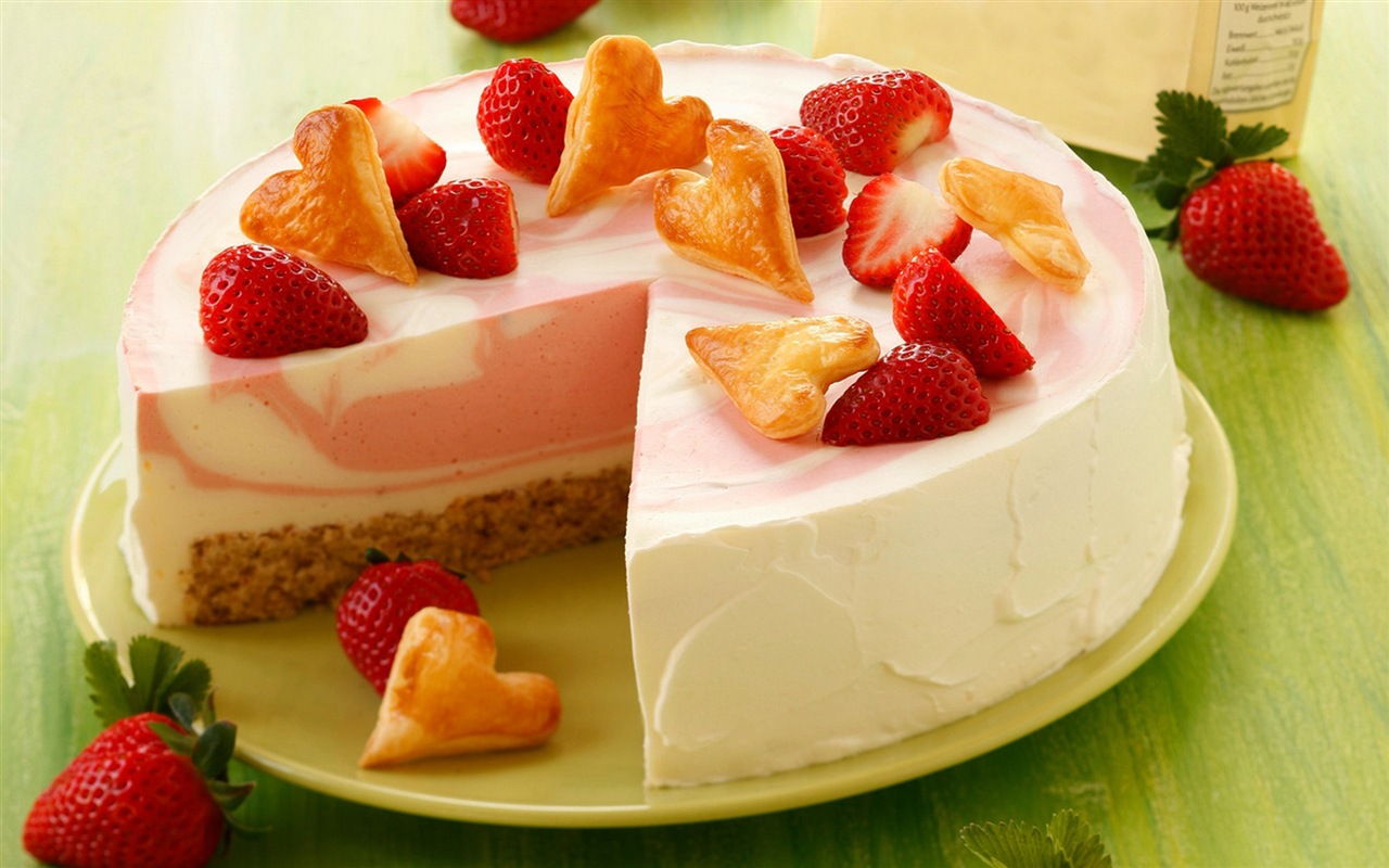 Delicious jahoda dort HD tapety na plochu #3 - 1280x800