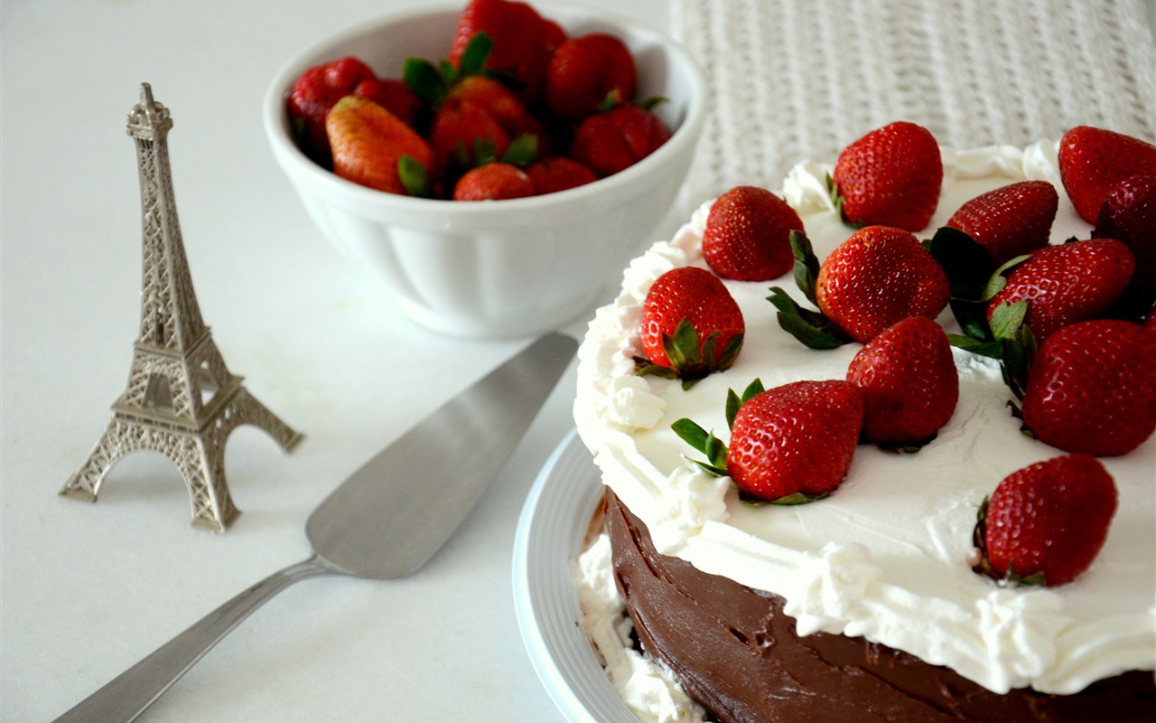 맛있는 딸기 케이크의 HD 배경 화면 #6 - 1280x800