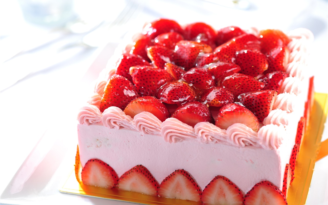 美味可口的草莓蛋糕 高清壁纸7 - 1280x800