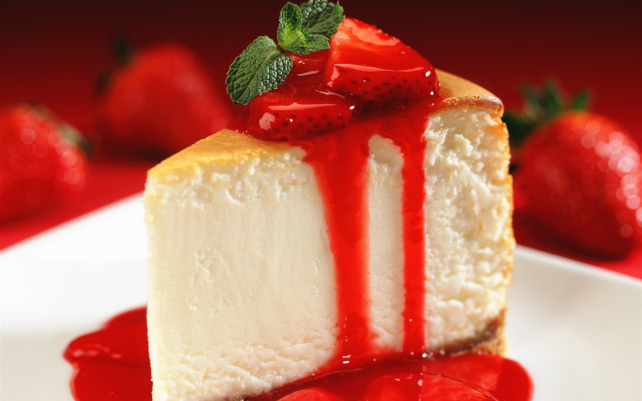 맛있는 딸기 케이크의 HD 배경 화면 #8 - 1280x800