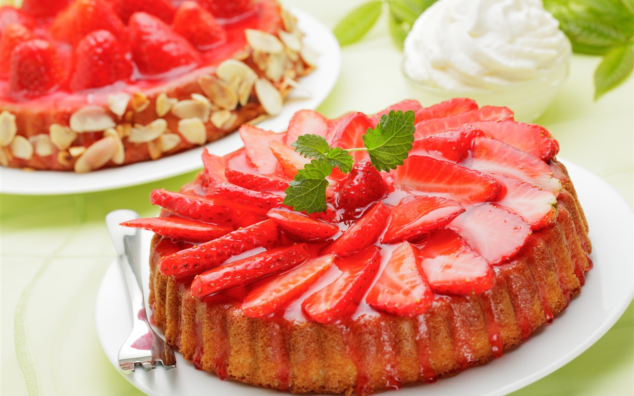 美味可口的草莓蛋糕 高清壁纸12 - 1280x800