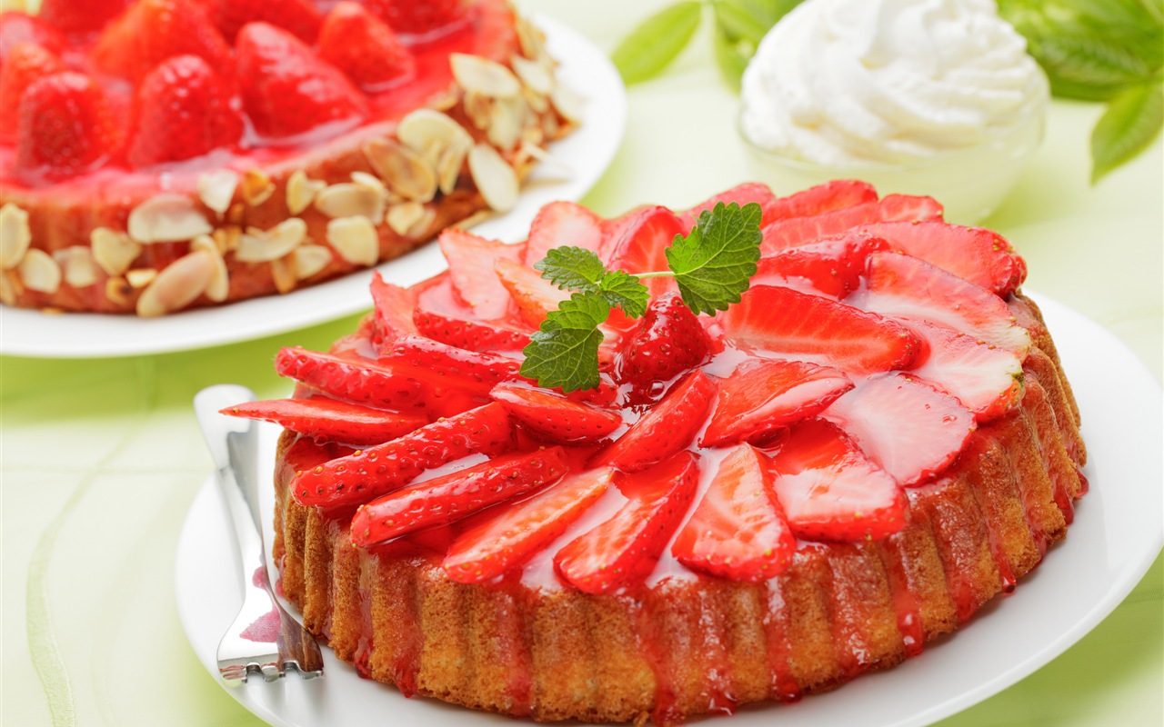 Delicioso pastel de fresas fondos de pantalla de alta definición #12 - 1280x800