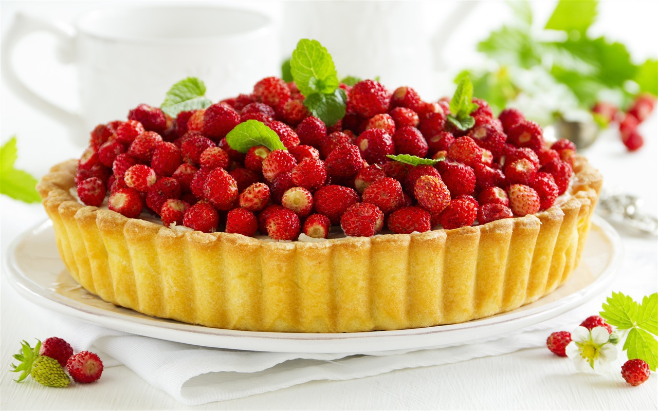 Delicioso pastel de fresas fondos de pantalla de alta definición #24 - 1280x800