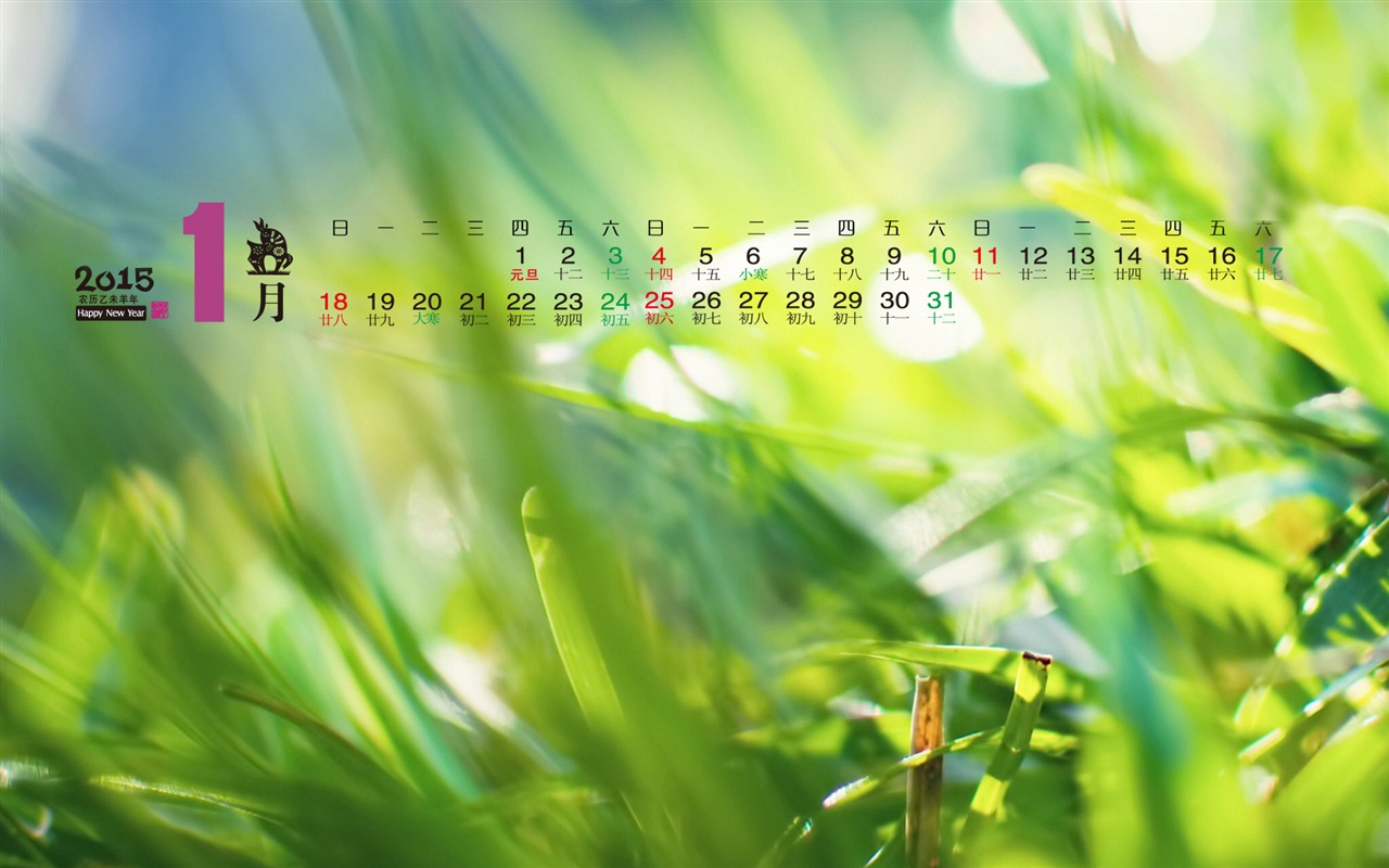 Kalendář 2015 HD tapety na plochu #12 - 1280x800