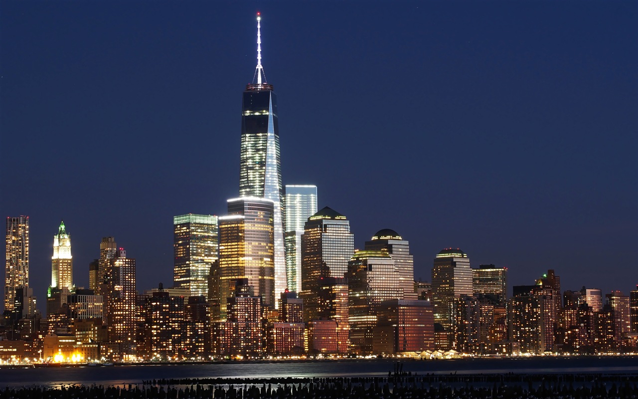 뉴욕의 엠파이어 스테이트 빌딩, 도시의 밤 HD 배경 화면 #4 - 1280x800