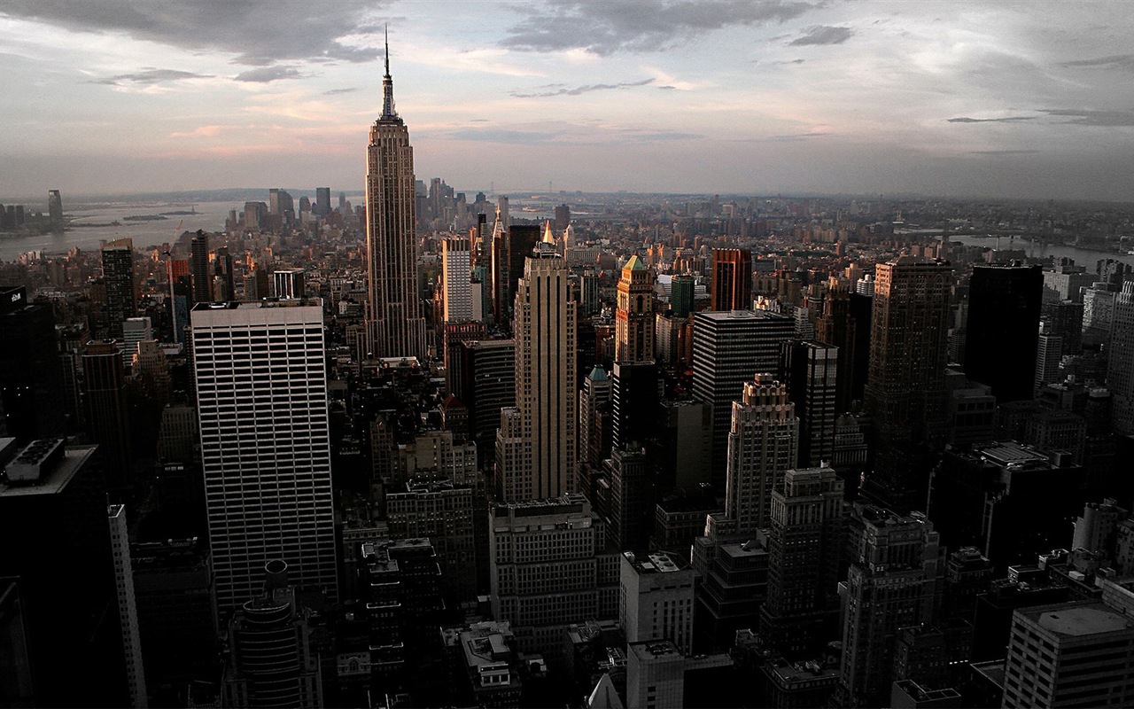 뉴욕의 엠파이어 스테이트 빌딩, 도시의 밤 HD 배경 화면 #8 - 1280x800