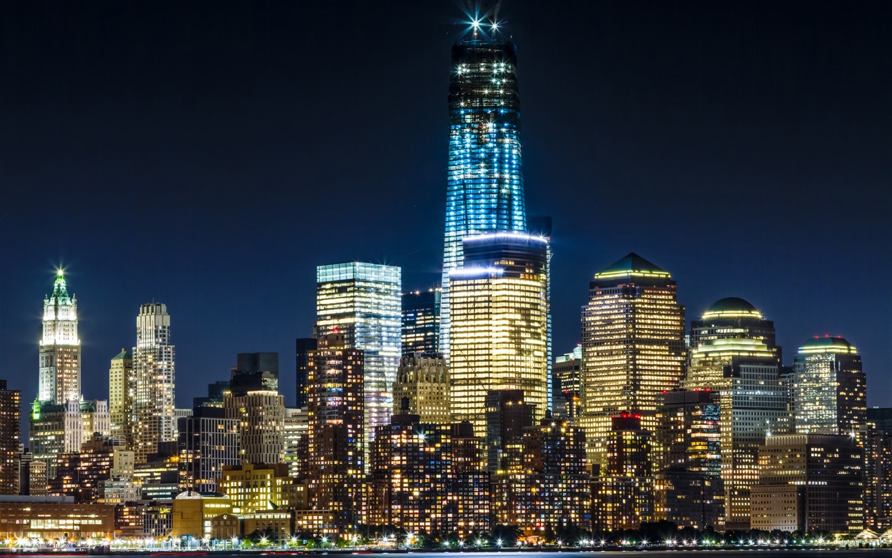 Empire State Building à New York, ville la nuit fonds d'écran HD #17 - 1280x800
