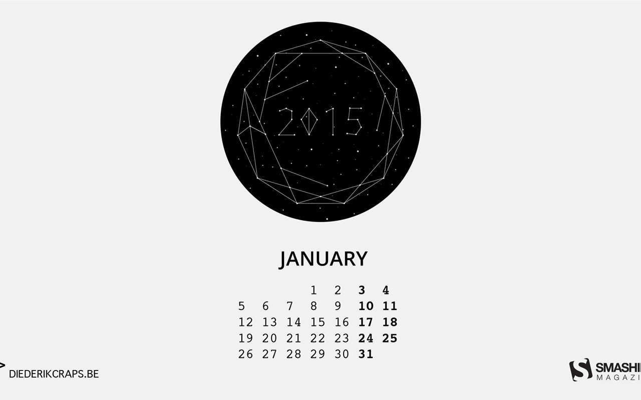 Janvier 2015 calendar fond d'écran (2) #3 - 1280x800