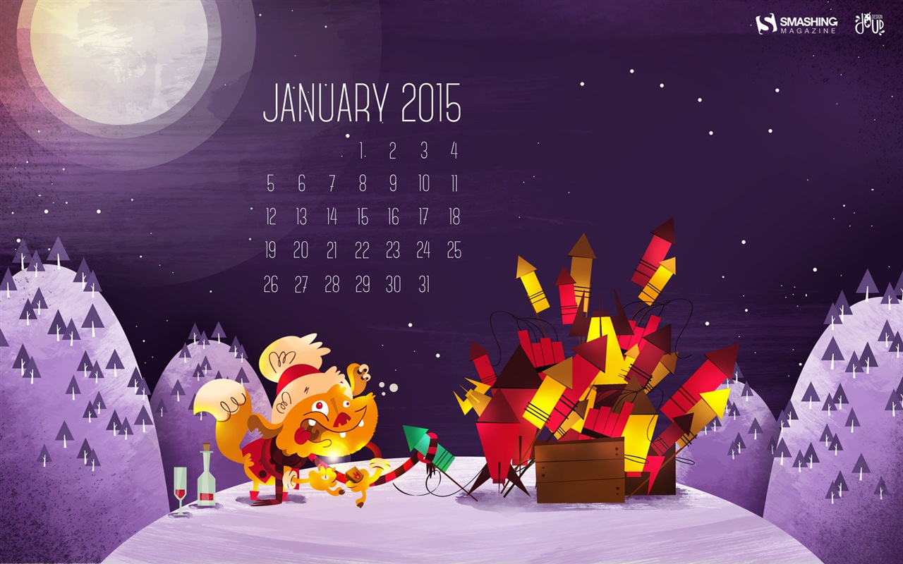 Janvier 2015 calendar fond d'écran (2) #7 - 1280x800