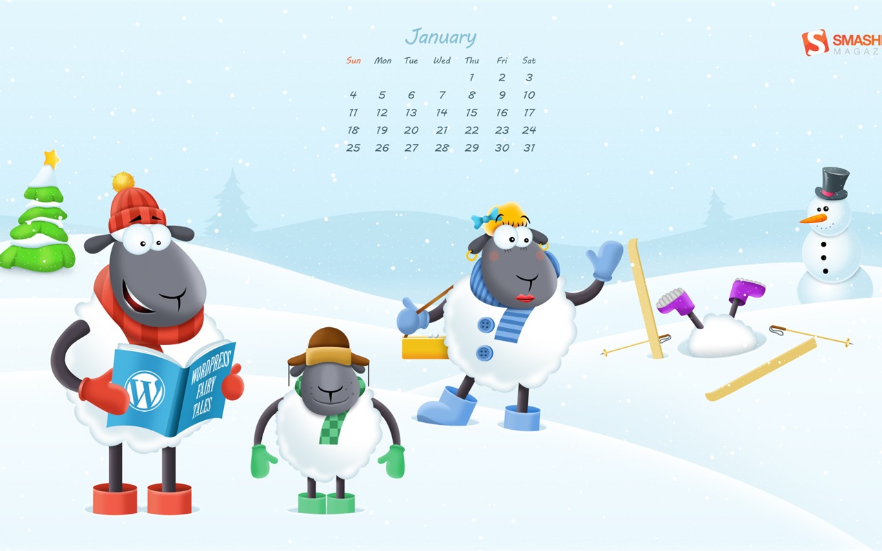 Janvier 2015 calendar fond d'écran (2) #9 - 1280x800